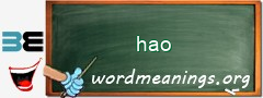 WordMeaning blackboard for hao